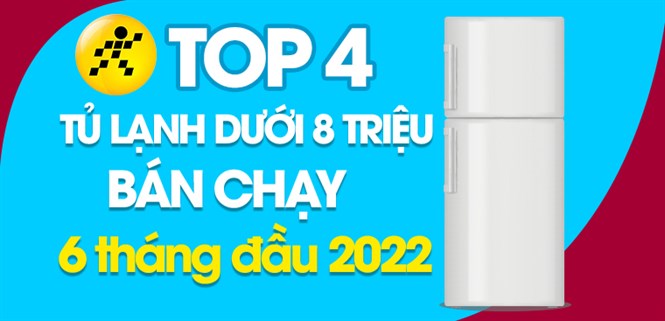 Top 4 tủ lạnh dưới 8 triệu bán chạy nhất 6 tháng đầu năm 2022 tại Điện máy XANH