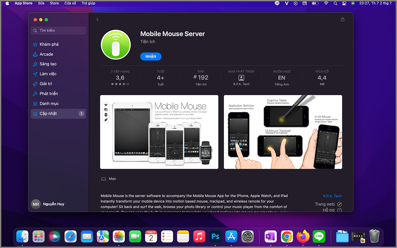 Sử dụng iPhone của bạn làm chuột cho MacBook của bạn Sử dụng iPhone của bạn làm chuột cho MacBook của bạn