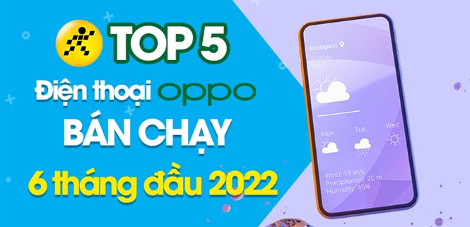 Top 5 OPPO bán chạy nhất 6 tháng đầu năm 2022 tại Điện máy XANH