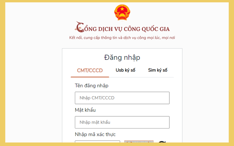 Đăng nhập vào hệ thống bằng Tên đăng nhập, Mật khẩu và điền OTP