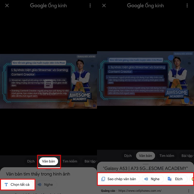 Cách copy chữ trong ảnh trên web bằng điện thoại mà không cần tải app