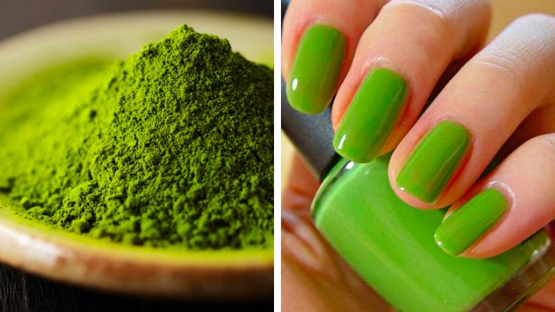 Make nail polish with leaf dye powder