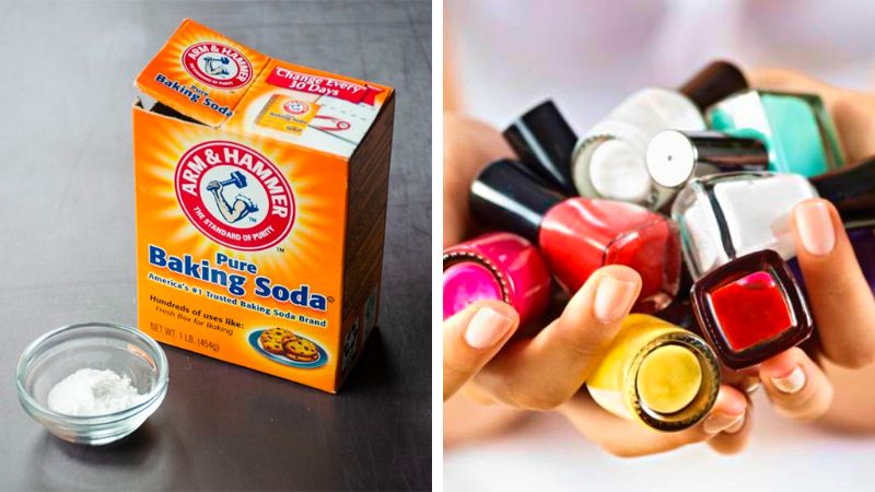 Make nail polish with baking soda