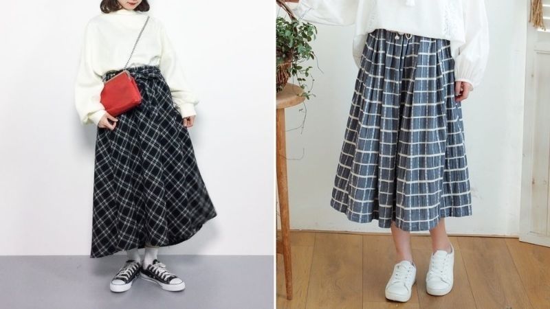 Kumivn order chân váy dạ kẻ lưng cao dáng dài suông kiểu MORAN ulzzang Hàn  Quốc - Chân váy | ThờiTrangNữ.vn