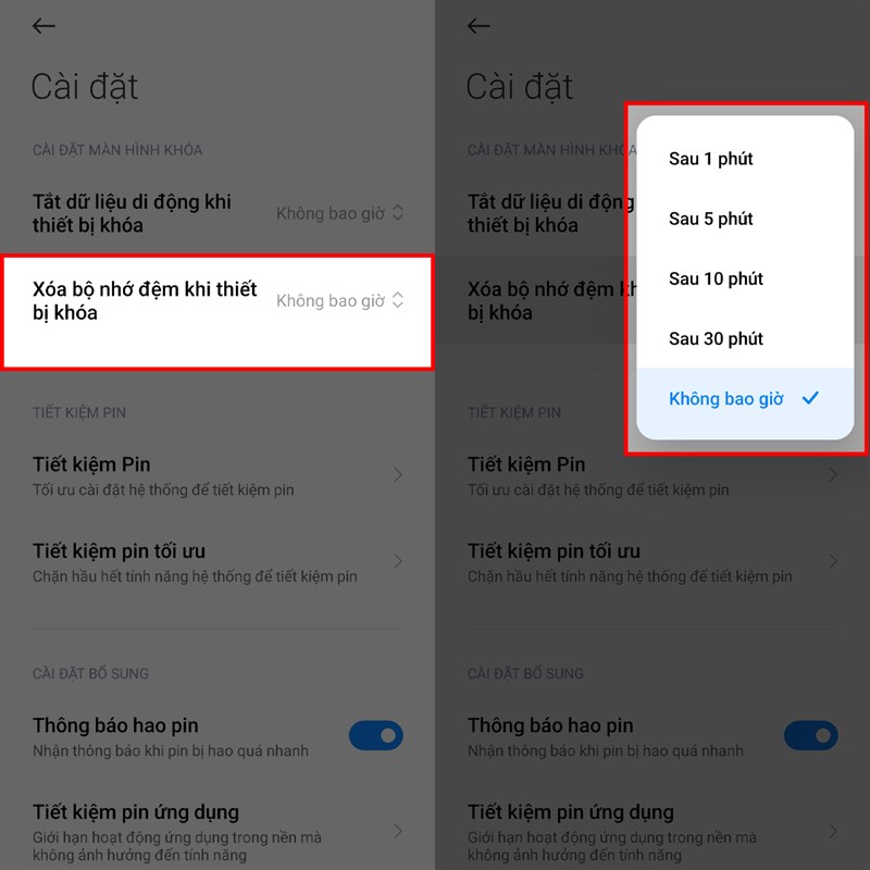 Cách tự động xóa bộ nhớ đệm trên Xiaomi