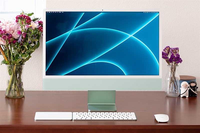iMac 24 inch 2021 với thiết kế đơn giản giúp bạn dễ dàng trang trí góc làm việc của mình