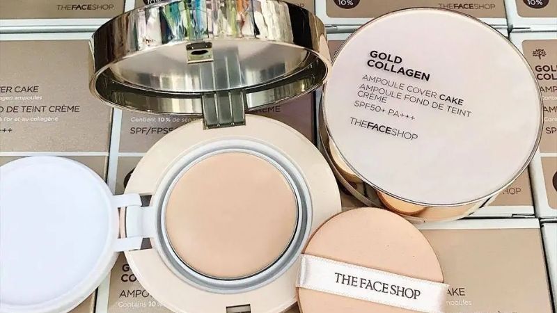 Phấn tươi The Face Shop Gold Collagen Ampoule Glow Foundation