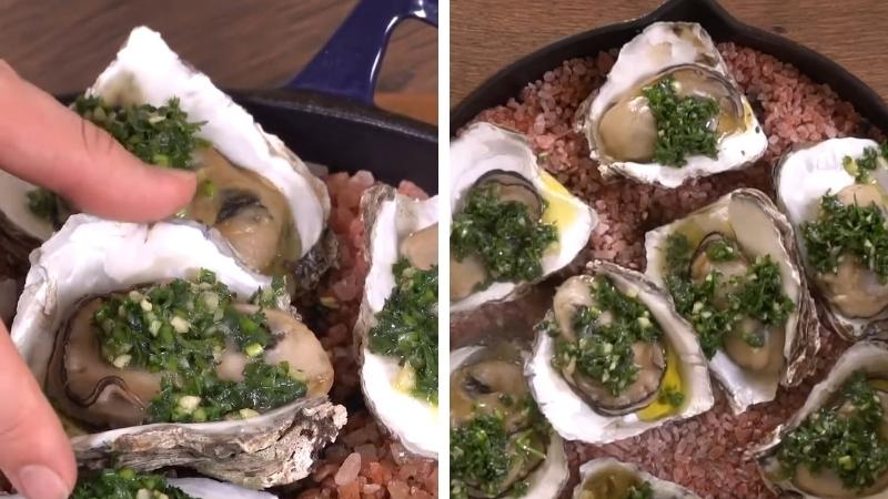 Pocket how to make delicious grilled oysters with garlic butter, enjoy the weekend