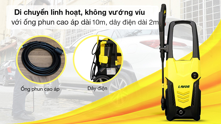 Có nên mua máy rửa xe mini không? 4 lý do nên mua máy rửa xe mini > Máy xịt rửa áp lực cao Lavor 2000W Ikon140