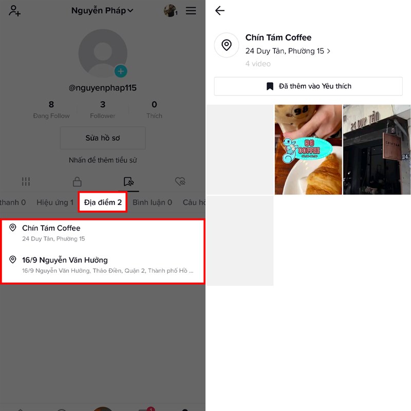Cách xem địa chỉ đã lưu trên TikTok