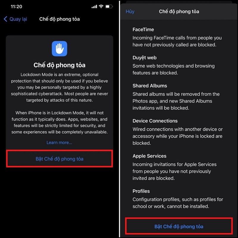 Cách bật chế độ Lockdown trên iPhone