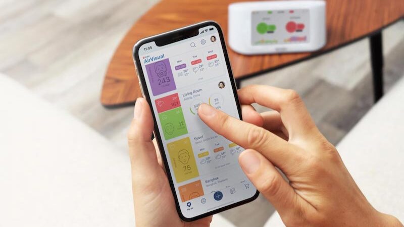 Ứng dụng AirVisual trên điện thoại