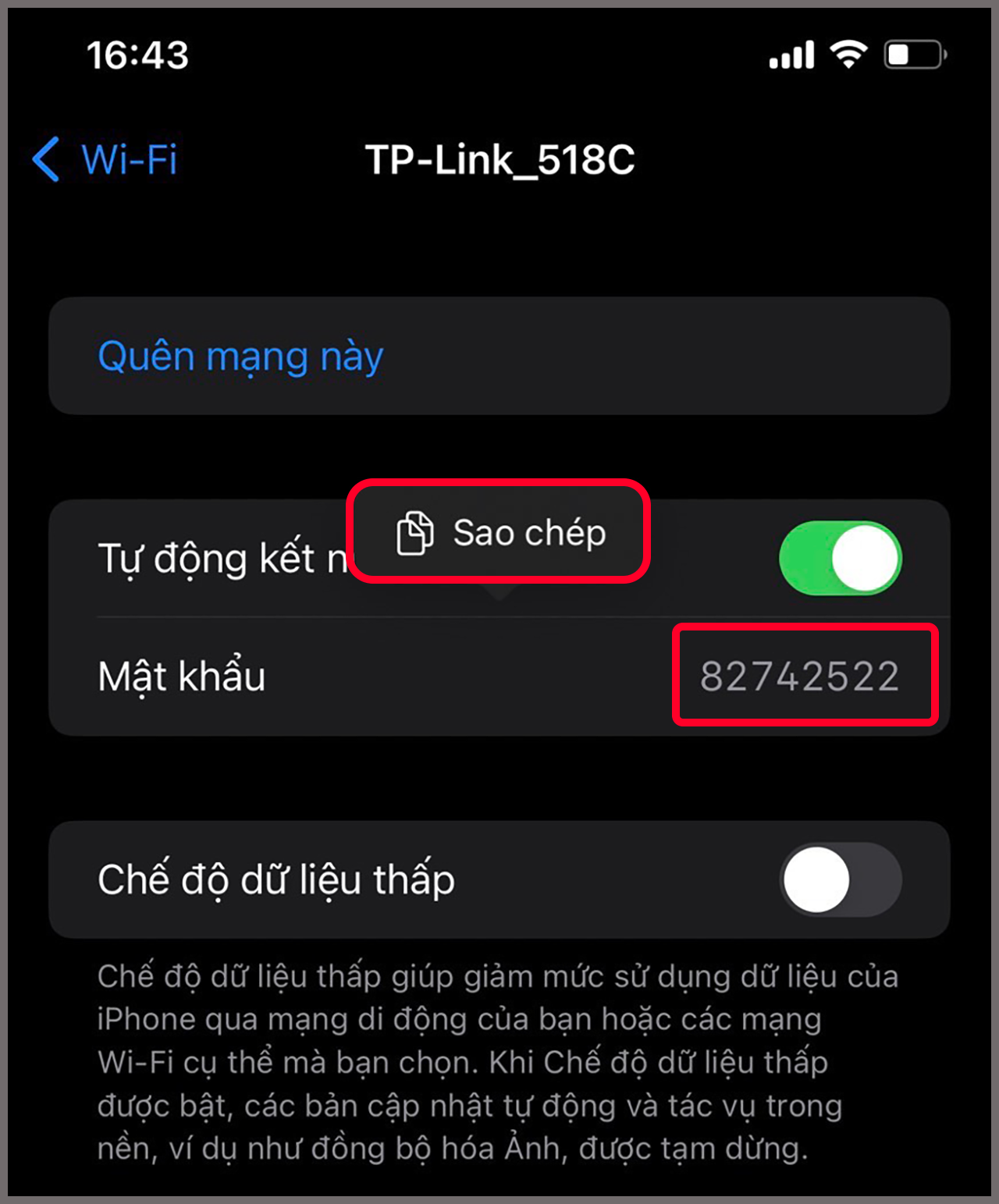 Cách xem lại mật khẩu WiFi trên iOS 16