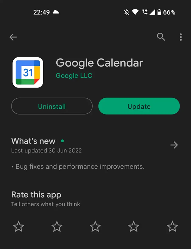 Nút cài đặt mới