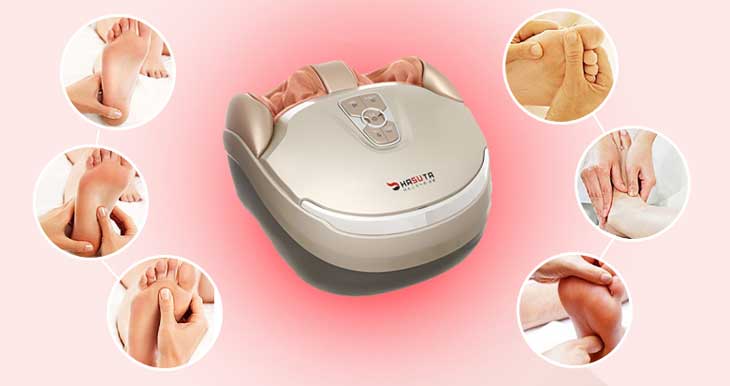 Máy massage chân HASUTA HMF-300 thuộc kiểu máy massage chân cổ cao