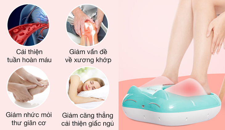 Máy massage chân HASUTA HMF-250 (Màu xanh) giúp cải thiện tuần hoàn máu, giảm đau, căng cứng, mỏi cơ, hỗ trợ giải tỏa căng thẳng