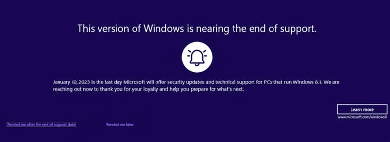Window 8.1 sắp kết thúc vòng đời hỗ trợ Window 8.1 sắp kết thúc vòng đời hỗ trợ