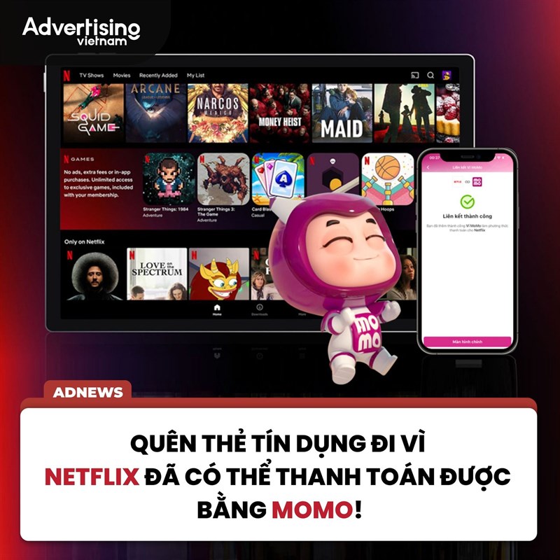 Hình ảnh Netflix bổ sung Ví MoMo vào mục thanh toán