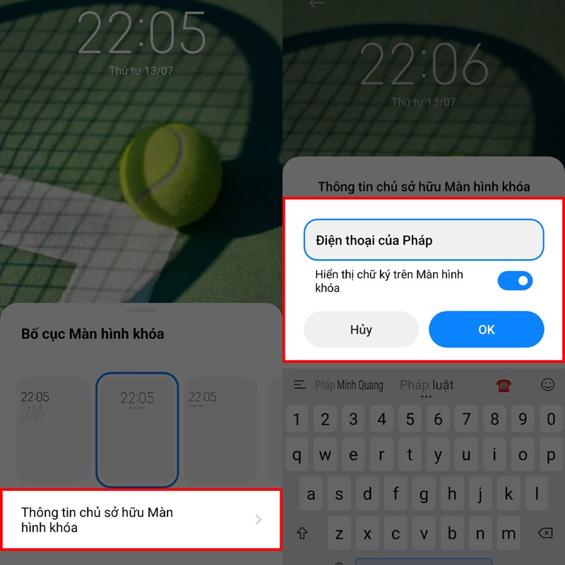 Cách hiển thị tên trên màn hình khóa Xiaomi