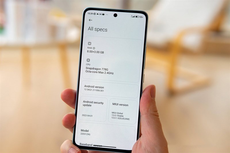 Bộ nhớ trang bị chip Snapdragon 778G dung lượng cao 