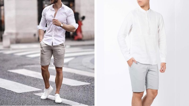 4 Cách kết hợp quần short và áo sơ mi nam trẻ trung phong cách