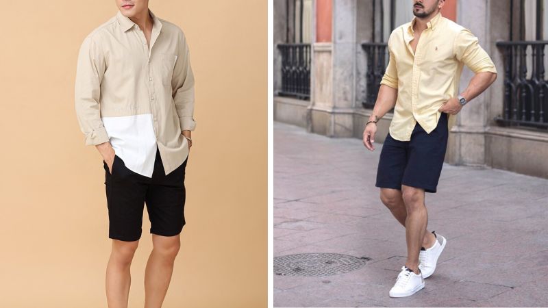 5 cách phối đồ với áo sơ mi và quần short nam thoải mái thời trang
