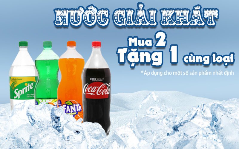 Từ 15/7 – 28/7/2022, nước giải khát ưu đãi mua 2 tặng 1 cùng loại