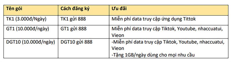 Cách đăng ký gói cước xem TikTok VinaPhone miễn phí