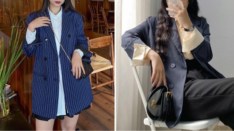 Sự kết hợp giữa sơ mi và blazer phù hợp đi chơi