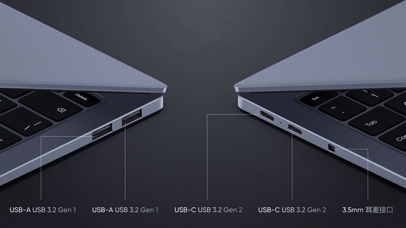 Realme Notebook Air cùng các cổng kết nối được tích hợp