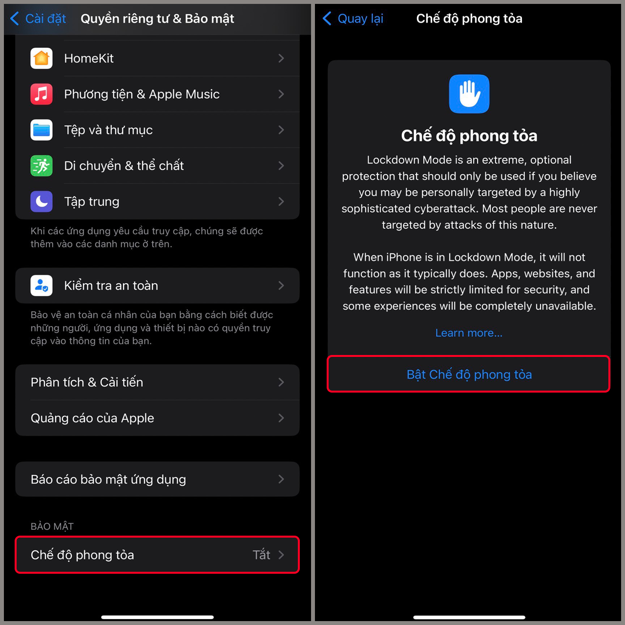 Cách bật chế độ phong tỏa trên iPhone Cách bật chế độ phong tỏa trên iPhone