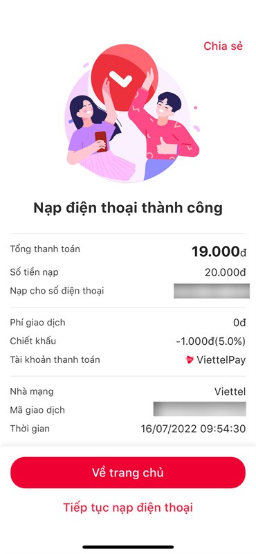 Cách nhận ưu đãi 20K nạp thẻ Viettel