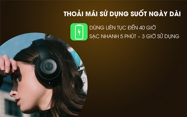 Tai nghe Beats có dung lượng pin ấn tượng