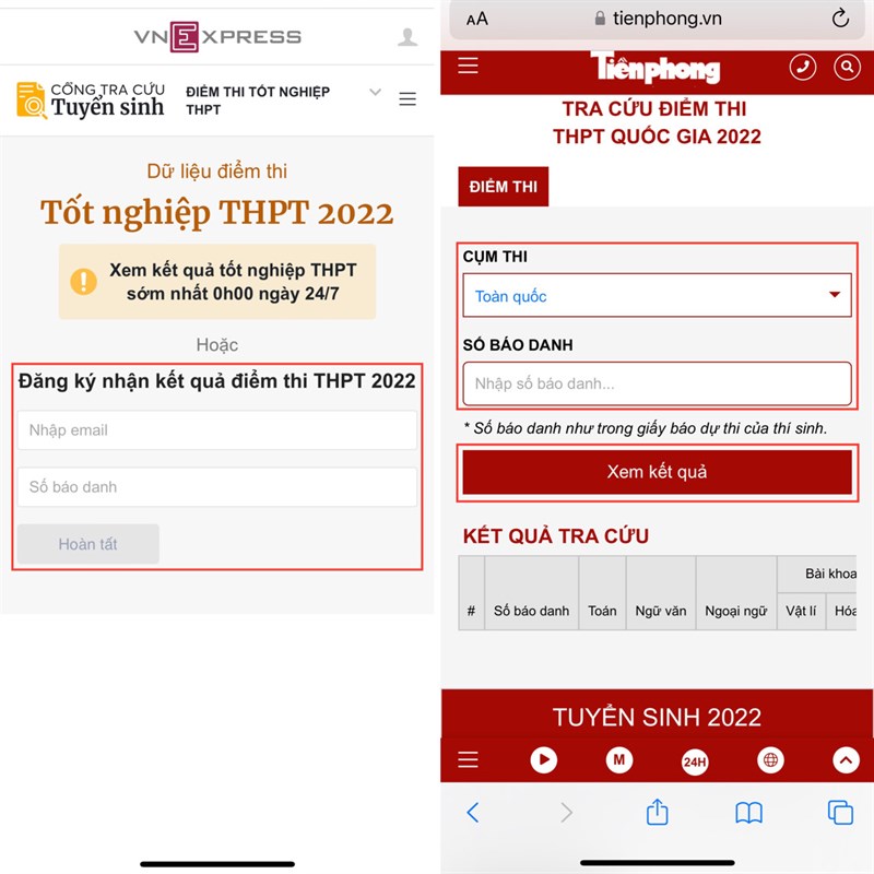 Cách tra cứu điểm thi tốt nghiệp THPT quốc gia năm 2022