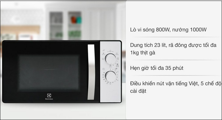 Lò vi sóng Electrolux có nhiều mức giá với các tính năng đi kèm phù hợp nhu cầu chọn dùng của người sử dụng 