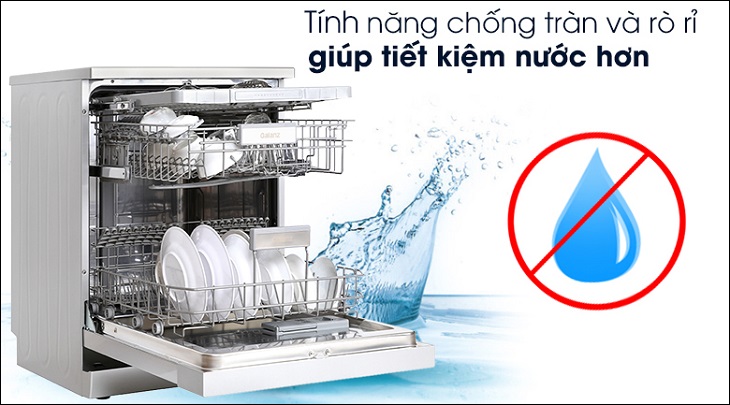 9 công dụng tuyệt vời của máy rửa chén đem lại cho gia đình bạn > Máy rửa chén độc lập có sấy Galanz W60B1A401M-AE5(SS) giúp tiết kiệm nước hiệu quả