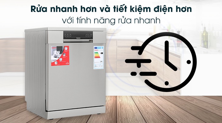 9 công dụng tuyệt vời của máy rửa chén đem lại cho gia đình bạn > Máy rửa chén độc lập có sấy Galanz W60B1A401M-AE5(SS) tích hợp chương trình rửa nhanh thích hợp cho những người dùng bận rộn