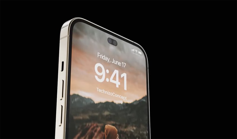 Hình ảnh mặt trước  iPhone 15 Pro với notch mới