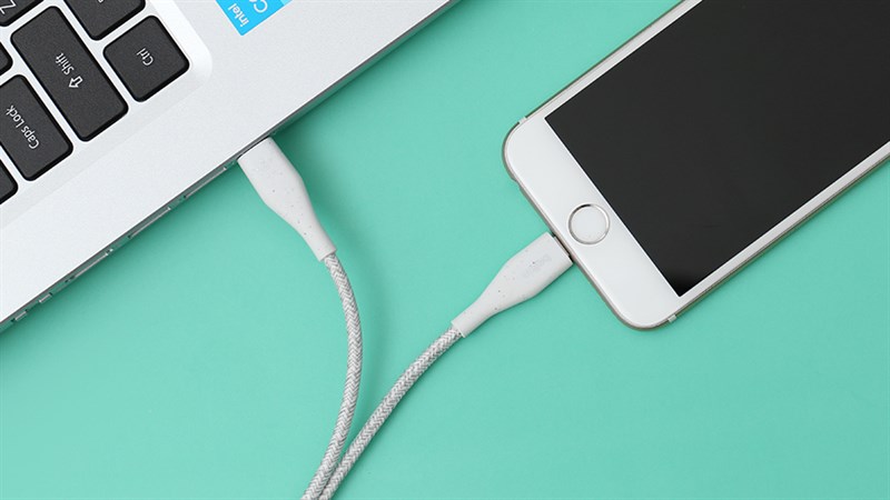 Cáp Type C - Lightning MFI 1.2m Belkin Duratex Plus F8J243 Cáp Type C - Lightning MFI 1.2m Belkin Duratex Plus F8J243