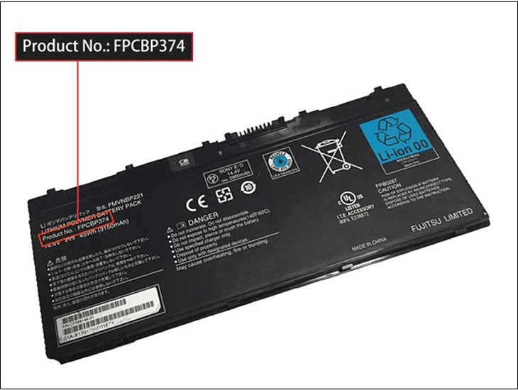 Cách xác định dòng pin thông qua thông số product No: FPCBP374.