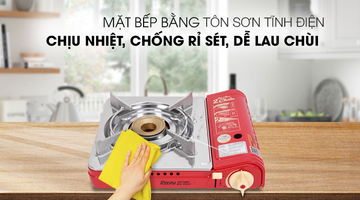 Mặt bếp gas mini Namilux NH-P2915PS làm bằng tôn sơn tĩnh điện bóng loáng, chịu nhiệt, chống gỉ sét và dễ lau chùi