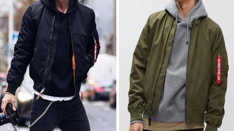 Áo bomber phối với áo hoodie