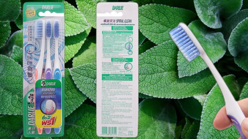 Bao bì sản phẩm bộ 3 bàn chải đánh răng Darlie Spiral Clean Bao bì sản phẩm bộ 3 bàn chải đánh răng Darlie Spiral Clean