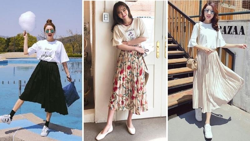 Cách phối đồ với chân váy xếp ly dài mùa đông chuẩn Fashionista  Shopee  Blog