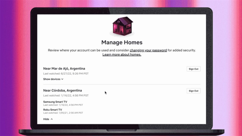Tính năng thêm ngôi nhà vào tài khoản Netflix