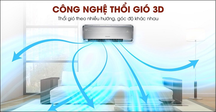 Công nghệ thổi gió 3D trên máy lạnh Gree đem lại cảm giác mát lạnh dễ chịu cho người dùng