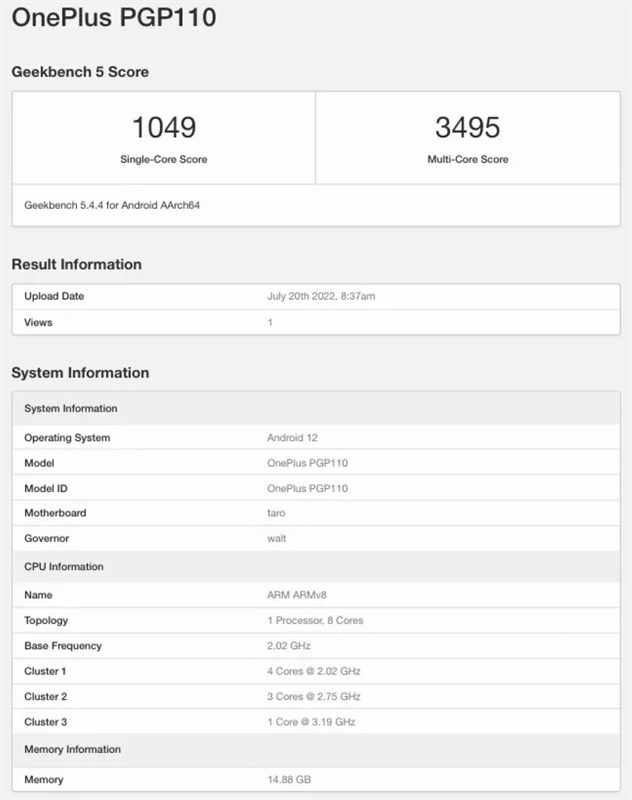 OnePlus 10T 5G với bộ vi xử lý Snapdragon 8+ Gen 1 lộ điểm hiệu năng trước khi ra mắt OnePlus 10T 5G với bộ vi xử lý Snapdragon 8+ Gen 1 lộ điểm hiệu năng trước khi ra mắt