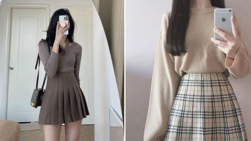 Bật Mí 10 Outfits Phối Đồ Với Chân Váy Xếp Ly Ngắn Cực Xinh