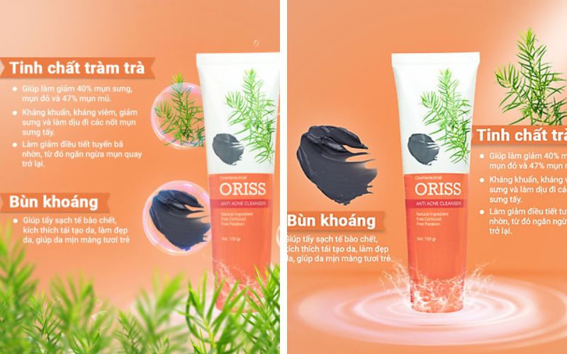 Thành phần có trong sữa rửa mặt Oriss