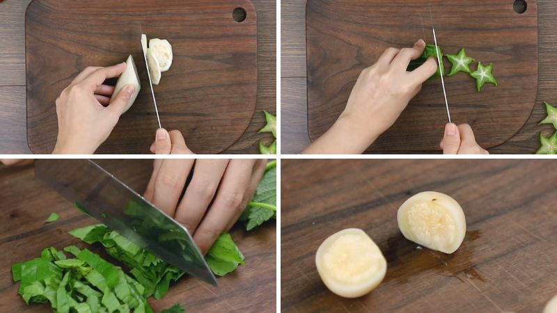 Bước 4: Sơ chế các loại rau củ Sơ chế các loại rau củ